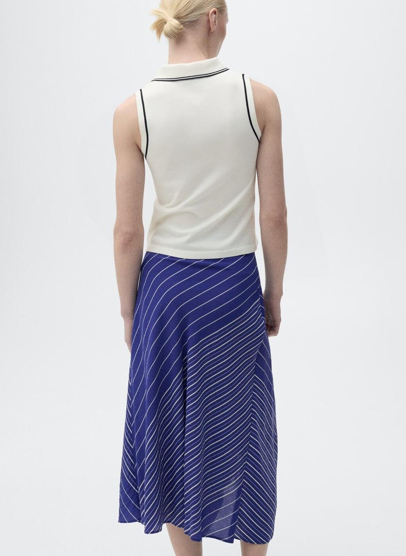 MANGO - Polo-Neck Contrasting Trims Top - Image 1
