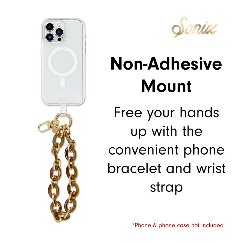 Sonix Phone Wristlet - Detachable Universal Smartphone Wrist Strap, Hands-Free Lanyard Cellphonee Bracelet with Tether Tab | Chain Link | Brown Marble - Image 5