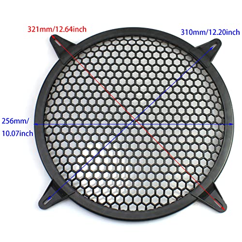 OZXNO 2 Pack 10 Inch Speaker Grills Subwoofer Grill Waffle Grill Guard Protector Covers with Mounting Screws ABS Mesh Round Subwoofer Speaker Cover - Image 2
