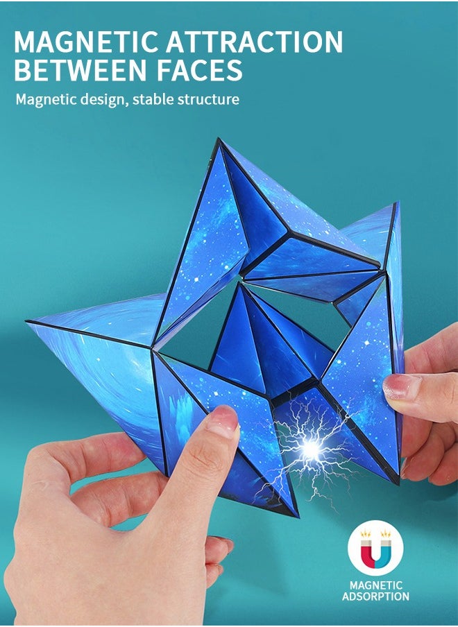 GROIC - 2-Pack Transforming Box, 3D Rubik's Cube Set, Rubik's Cube Magnet Fidget Toys, Magnetic Rubik's Cube Transforms into 70+ Shapes, Educational Toys for Kids - Image 1