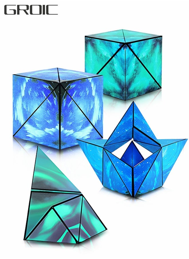 GROIC - 2-Pack Transforming Box, 3D Rubik's Cube Set, Rubik's Cube Magnet Fidget Toys, Magnetic Rubik's Cube Transforms into 70+ Shapes, Educational Toys for Kids - Image 1