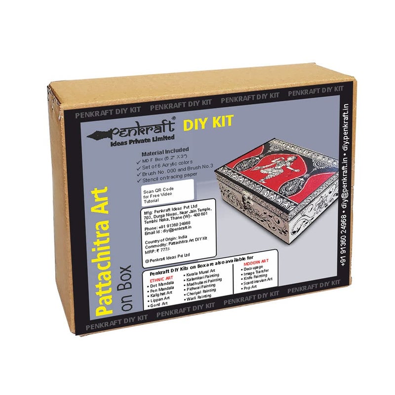 Penkraft Pattachitra Art On MDF Box DIY Kit Free Video Tutorial - Image 1