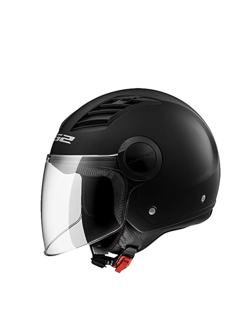 LS2 HELMETS - LS2 HELMET OF562 Airflow HALF Face Racing Helmet - Color: MATT BLACK - Image 1