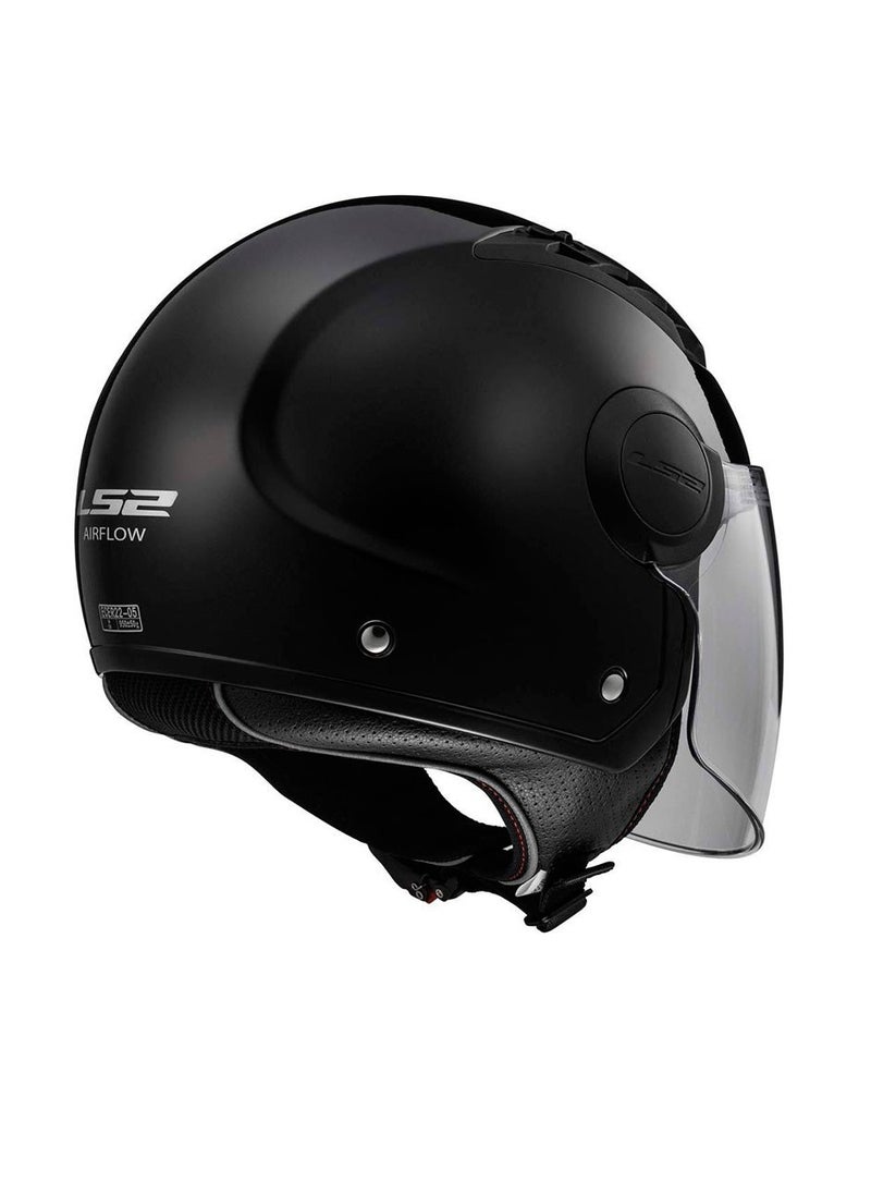 LS2 HELMETS - LS2 HELMET OF562 Airflow HALF Face Racing Helmet - Color: MATT BLACK - Image 1
