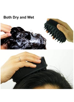 BTFMEI 1 PCS Upgrade 2 in 1 Body Scrubber and Hair Shampoo Brush, Soft Silicone Loofah Exfoliating for Use in Shower, Premium Silicone Loofah, Scalp Massager, Bath and Shampoo Wash Brush for Skin Exfoliation Men Women Kid ( Black)  - Image 4