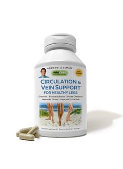 Andrew Lessman ANDREW LESSMAN Circulation & Vein Support for Healthy Legs 30 Capsules - High Bioactivity Diosmin, Butcher's Broom, Visibly Reduces Swelling & Discomfort in Feet, Ankles, Calves, Legs  - Image 1