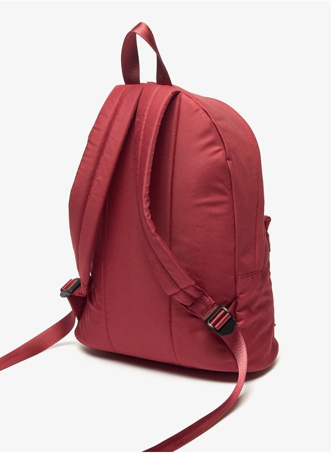 Lee Cooper Women Logo Print Backpack with Adjustable Straps and Zip Closure - 32x14x37 cm  - Image 2