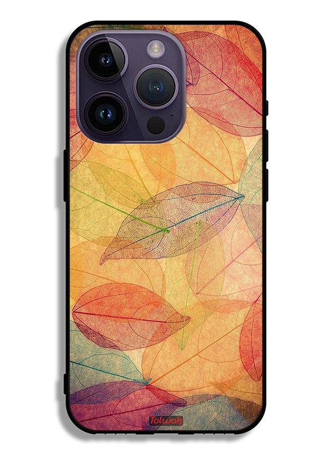 Tolwak Apple iPhone 14 Pro Protective Case Leaves Abstract Digital Art  - Image 2