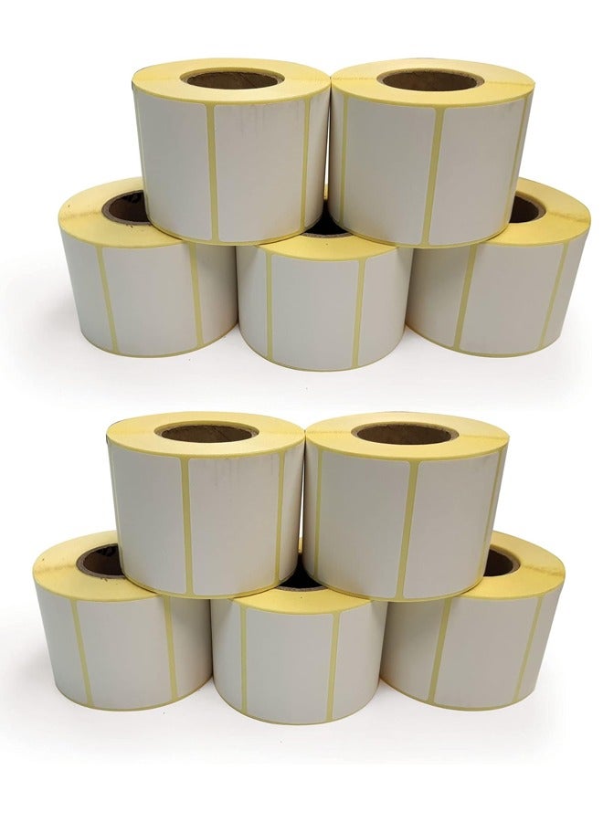 Office Maker Office Maker Sticker Label Size 58x39 mm for Barcode Label Printer Scale | Direct Thermal & Thermal Transfer | White Color | 800 Labels per Roll | 40 mm Core | Best For Grocery Scales (10 Pieces) - Image 1