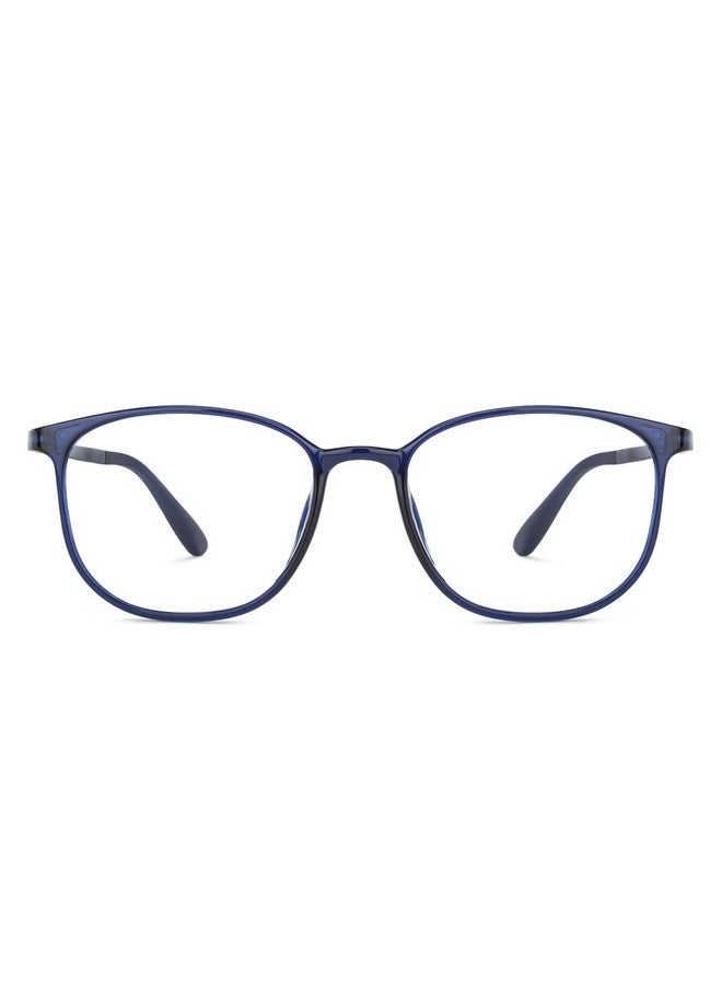 Lenskart Blu عدسات لنسكارت بلو | نظارات كمبيوتر زيرو باور زرقاء | نظارات ألعاب | مضادة للتوهج، خفيفة الوزن وتحجب الأشعة الضارة | نظارات حماية من الأشعة فوق البنفسجية | للرجال والنساء | متوسطة | LB E13528 - Image 1