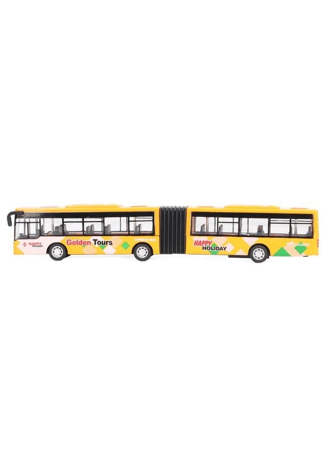 NIBEMINENT Double Section Bus Model Lengthen Educational Realistic Alloy Pull Back Toy for Daily Life  - Image 2