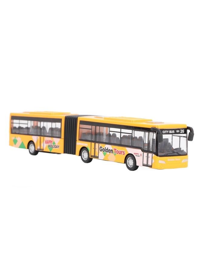 NIBEMINENT Double Section Bus Model Lengthen Educational Realistic Alloy Pull Back Toy for Daily Life  - Image 1