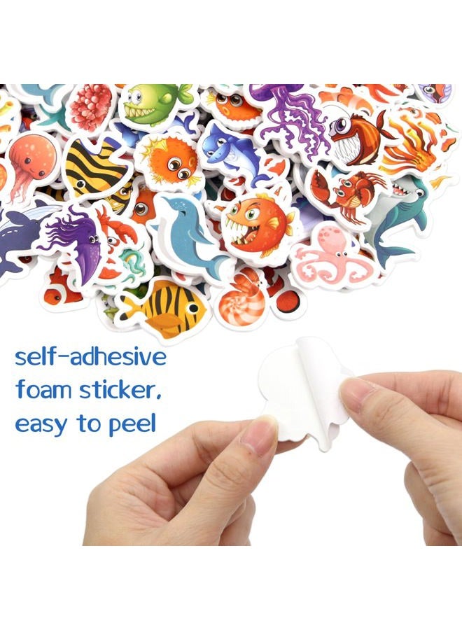 Fancy Land Sea Animals Foam Stickers Ocean Sea Life Shapes Foam Decals for Kids Crafts Party Decor Favors 200Pcs - Image 3