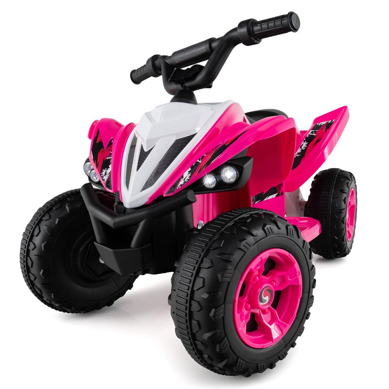 Costzon Kids ATV 12V 4Wheeler Quad Electric Vehicle w 7 mph Max Speed 15 Climbing LED Lights Music Wireless Connection Toddler Ride On ATV Toy Gift for Boys Girls Aged 3 Pink - Image 3