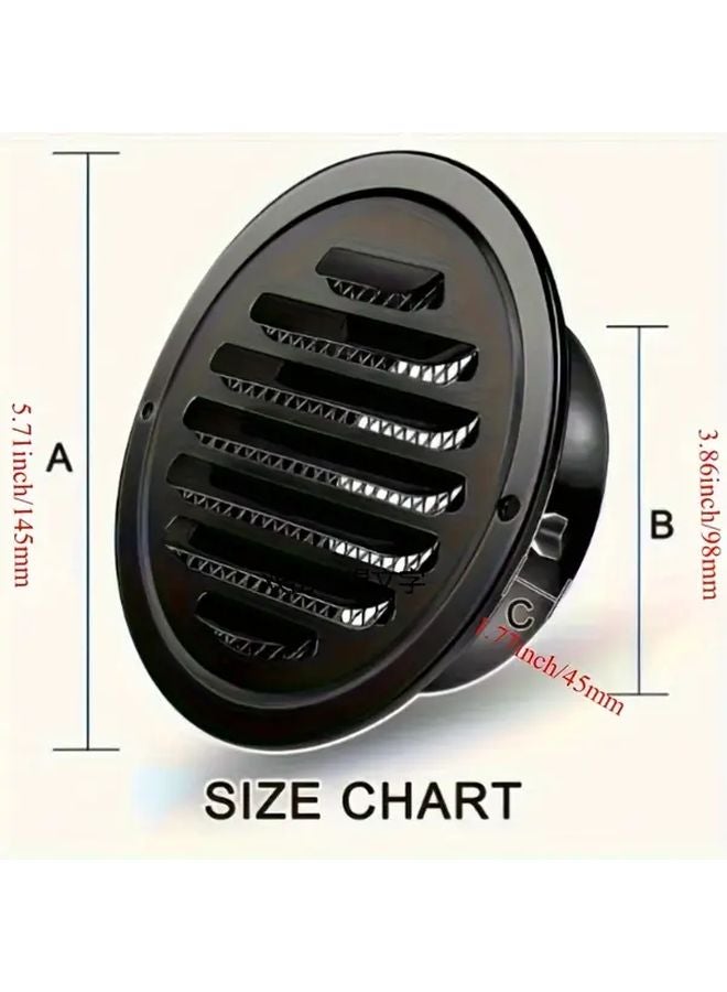 5 71 بوصة فتحة تهوية من الفولاذ المقاوم للصدأ غطاء مجرى دائري مثبت على الحائط مقاوم للصدأ - Image 4