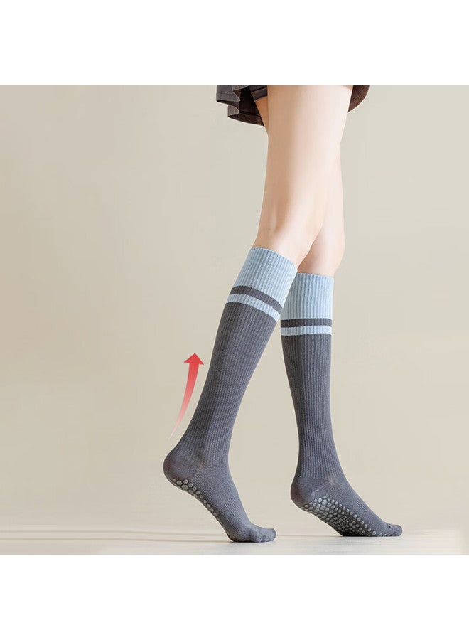 Dewick Pressure Socks Yoga Sports Professional Non-slip Long Tube Women's Running Jump Rope Cycling Strong Compression Calf Socks Dark Gray