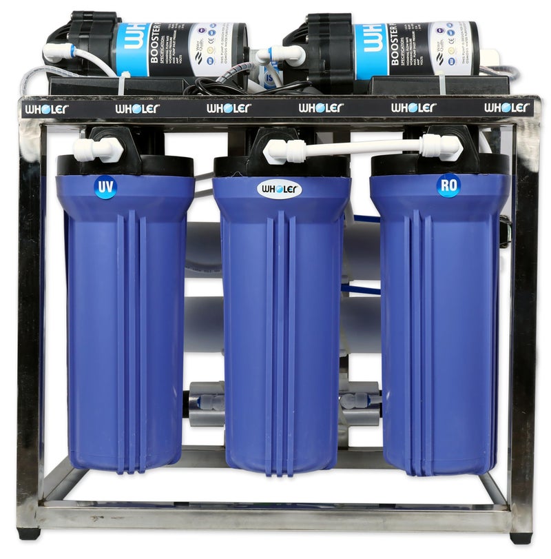 WHOLER 25 LPH Commercial RO Water Purifier Plant |Double 100 GPD Booster Pump | Full Stainless Steel Body with TDS Adjuster |Post Carbon| High Capacity RO System for Office, School, and Commercial Use - Image 1