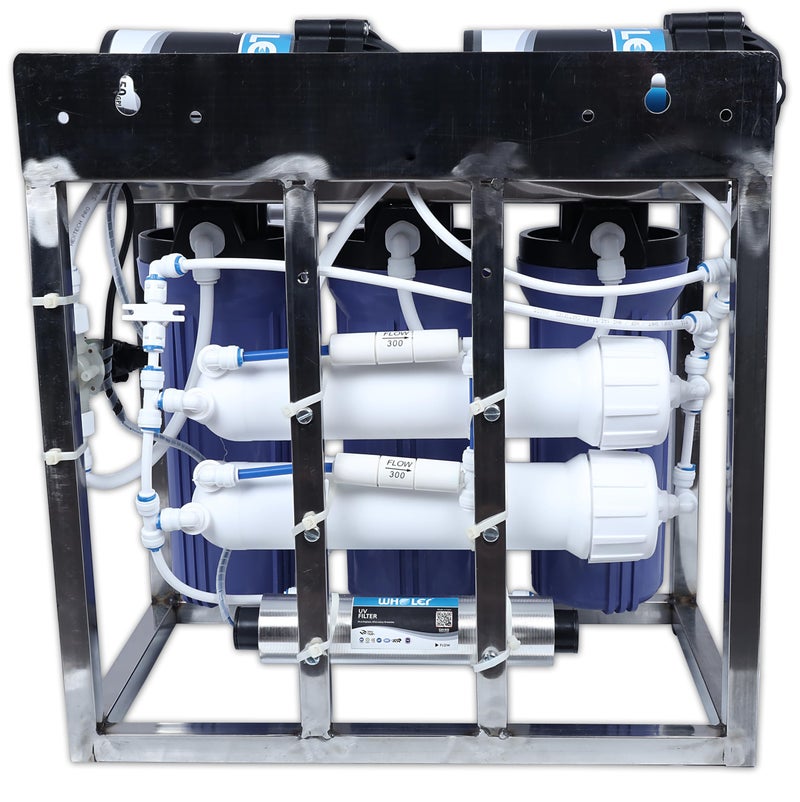 WHOLER 25 LPH Commercial RO Water Purifier Plant |Double 100 GPD Booster Pump | Full Stainless Steel Body with TDS Adjuster |Post Carbon| High Capacity RO System for Office, School, and Commercial Use - Image 3