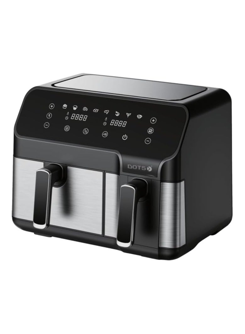 دوتس مقلاة هوائية مزدوجة DOTS بقوة 2700 واط، سعة 8.3 لتر، لون أسود - FRA-D502 - Image 1