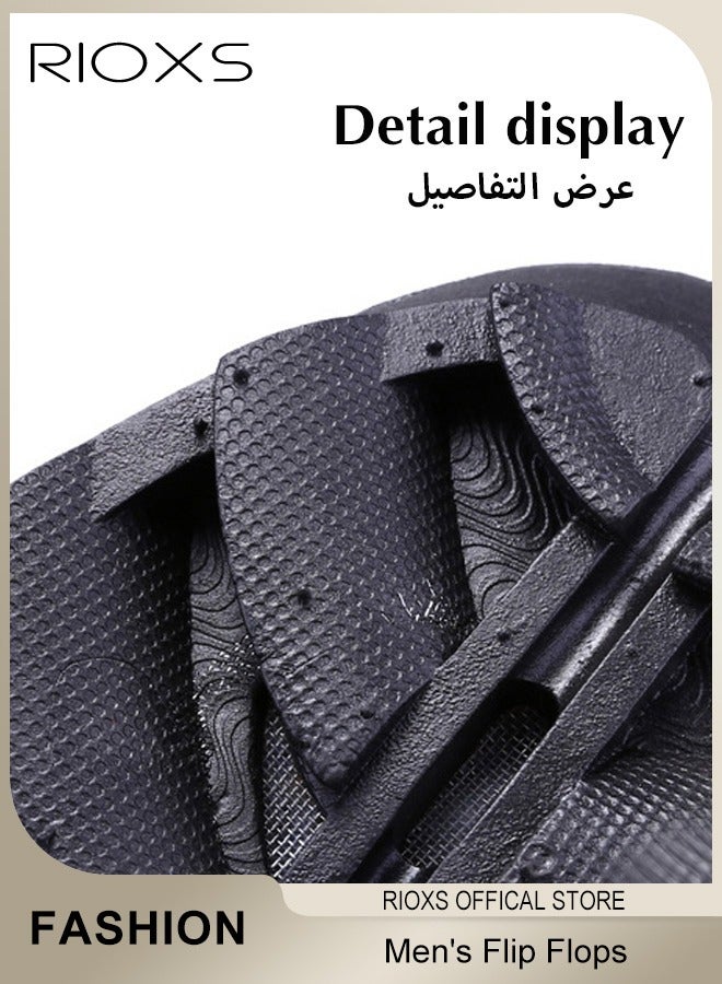 RIOXS Men's Camo Summer Beach Slippers Flexible Foam Sole Wide Strap Massage Non-slip Flip Flops For Indoor Outdoor Use - Image 4