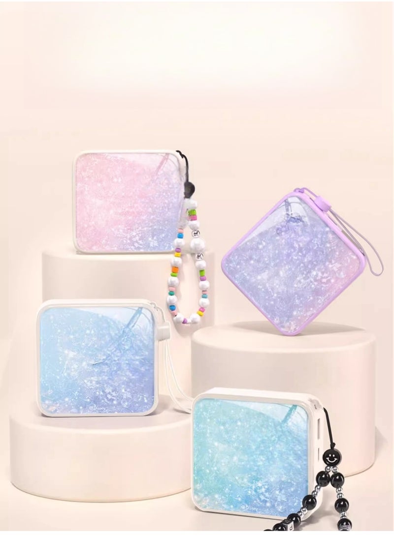 NOHON - Large Capacity Ultra-Thin 10000mAh Built-In Cable Super Fast Charging Power Bank With Pearl Hanging Chain - Image 1