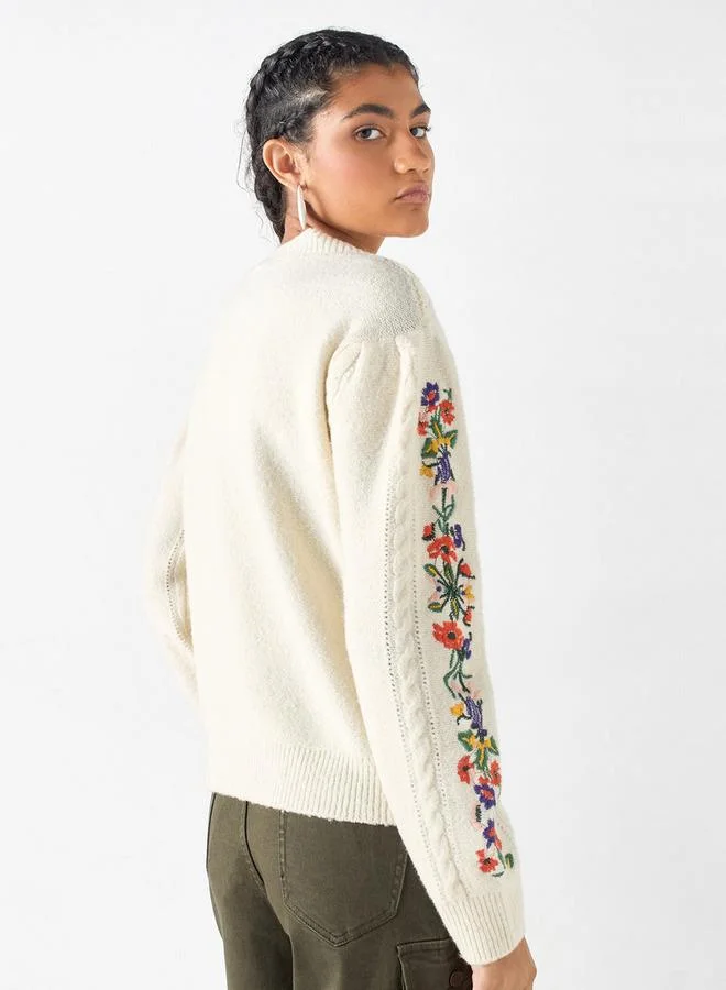 Lee Cooper Lee Cooper Embroidered Crew Neck Jumper with Long Sleeves