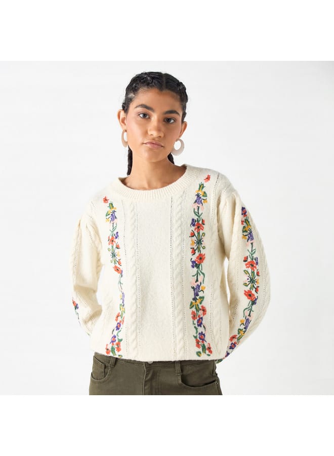 Lee Cooper Lee Cooper Embroidered Crew Neck Jumper with Long Sleeves  - Image 1