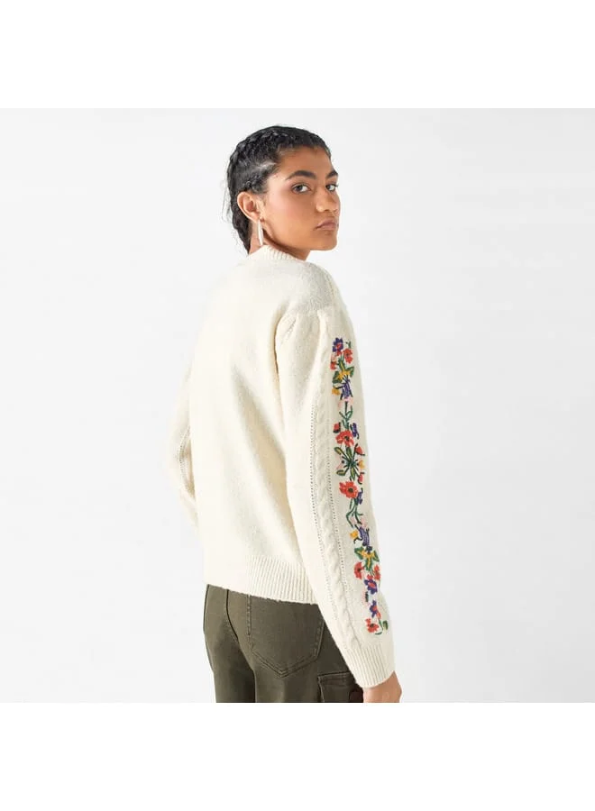 Lee Cooper Lee Cooper Embroidered Crew Neck Jumper with Long Sleeves