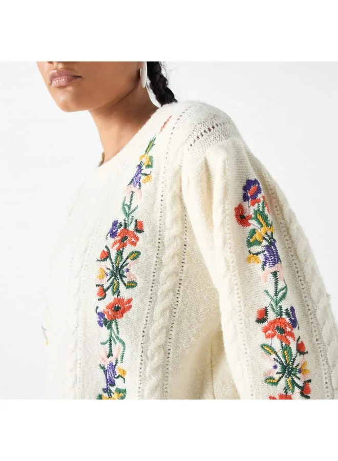 Lee Cooper Lee Cooper Embroidered Crew Neck Jumper with Long Sleeves