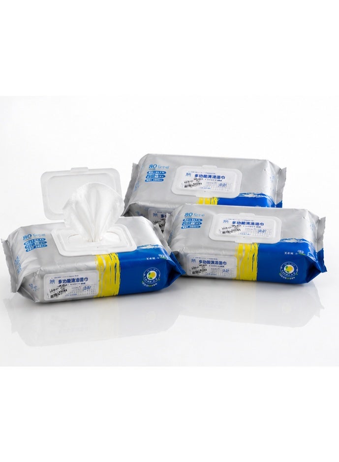 Multi-Purpose Wet Cleaning Wipes – Pack of 3 (80 Wipes Each) – Heavy Duty Surface Cleaning Wipes for Home, Office, Kitchen, Car & Electronics - Image 4