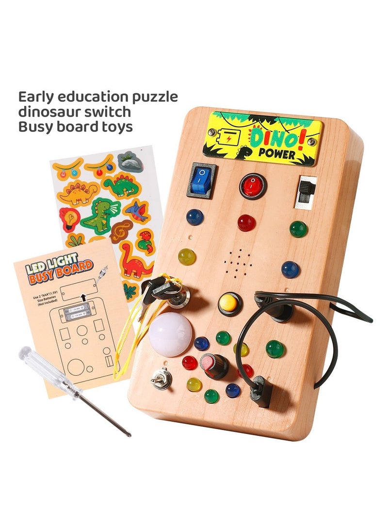 Montessori Busy Board for Toddlers 1-3 | ABS Sensory Toy with 8 LED Light Switches | Travel Learning Toy | Gift for 1 2 3 Year Old Boys & Girls  - Image 2