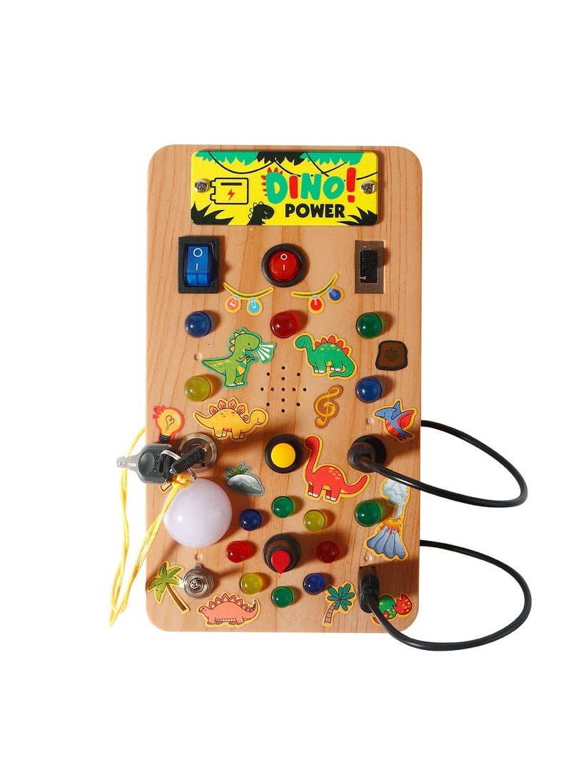 Montessori Busy Board for Toddlers 1-3 | ABS Sensory Toy with 8 LED Light Switches | Travel Learning Toy | Gift for 1 2 3 Year Old Boys & Girls  - Image 2