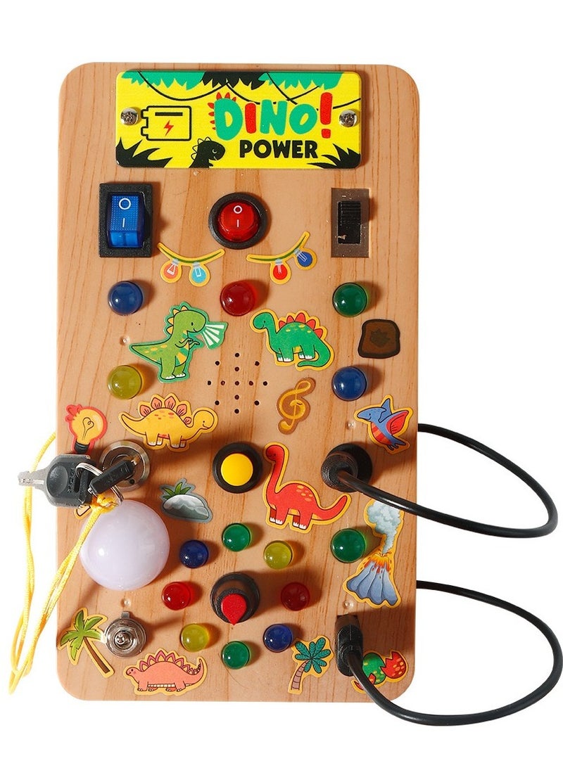 Montessori Busy Board for Toddlers 1-3 | ABS Sensory Toy with 8 LED Light Switches | Travel Learning Toy | Gift for 1 2 3 Year Old Boys & Girls  - Image 1
