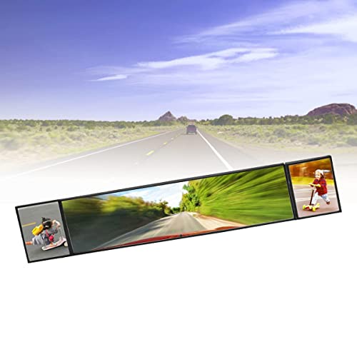 PME Rear View Mirror, Universal Car Truck Mirror Interior Panoramic Wide Angle Mirror Blind Spot Side Mirror Convex Anti-Glare Truck Mirror (Plain Convex Mirror, 15.0" / Clip-on) - Image 1