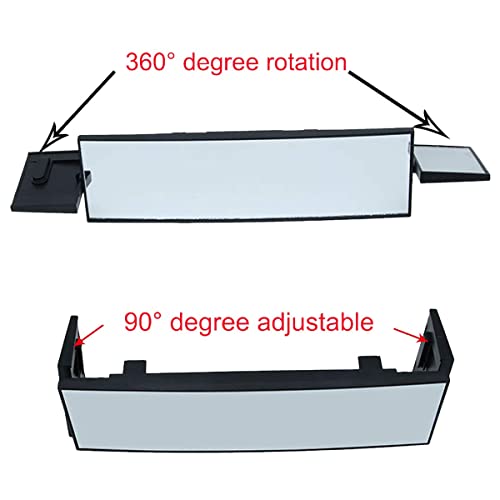 PME Rear View Mirror, Universal Car Truck Mirror Interior Panoramic Wide Angle Mirror Blind Spot Side Mirror Convex Anti-Glare Truck Mirror (Plain Convex Mirror, 15.0" / Clip-on) - Image 3