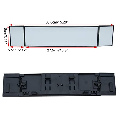 PME Rear View Mirror, Universal Car Truck Mirror Interior Panoramic Wide Angle Mirror Blind Spot Side Mirror Convex Anti-Glare Truck Mirror (Plain Convex Mirror, 15.0" / Clip-on) - Image 5