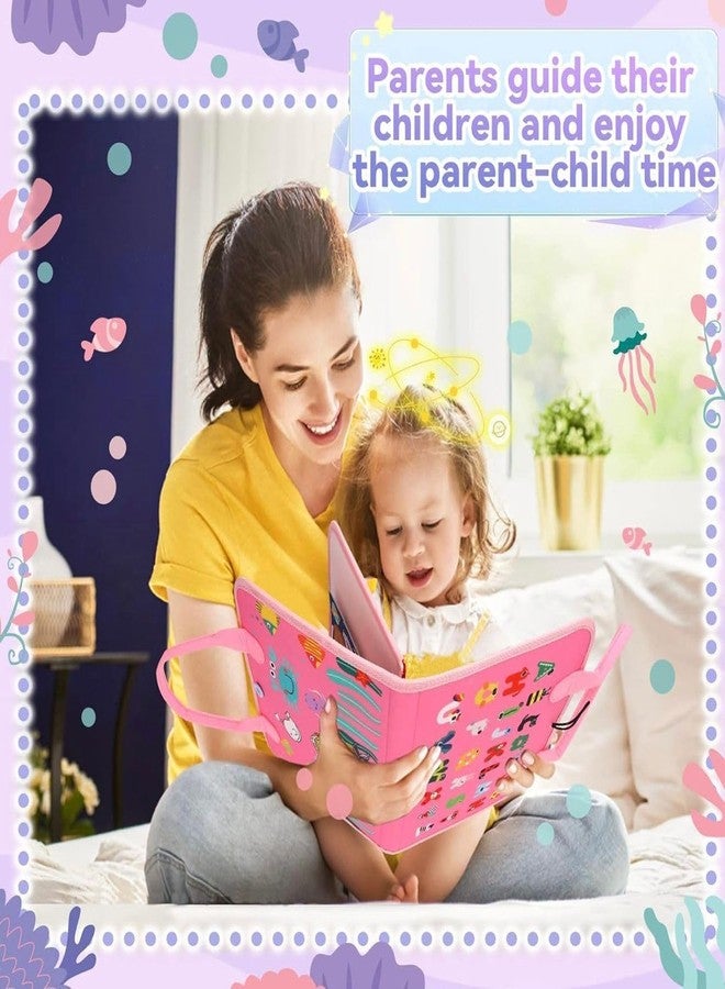 KEREZMADIK 12 In 1 Toddler Busy Binder educational with fun Book For Toddlers 1-4 Years (Pink) - Image 2
