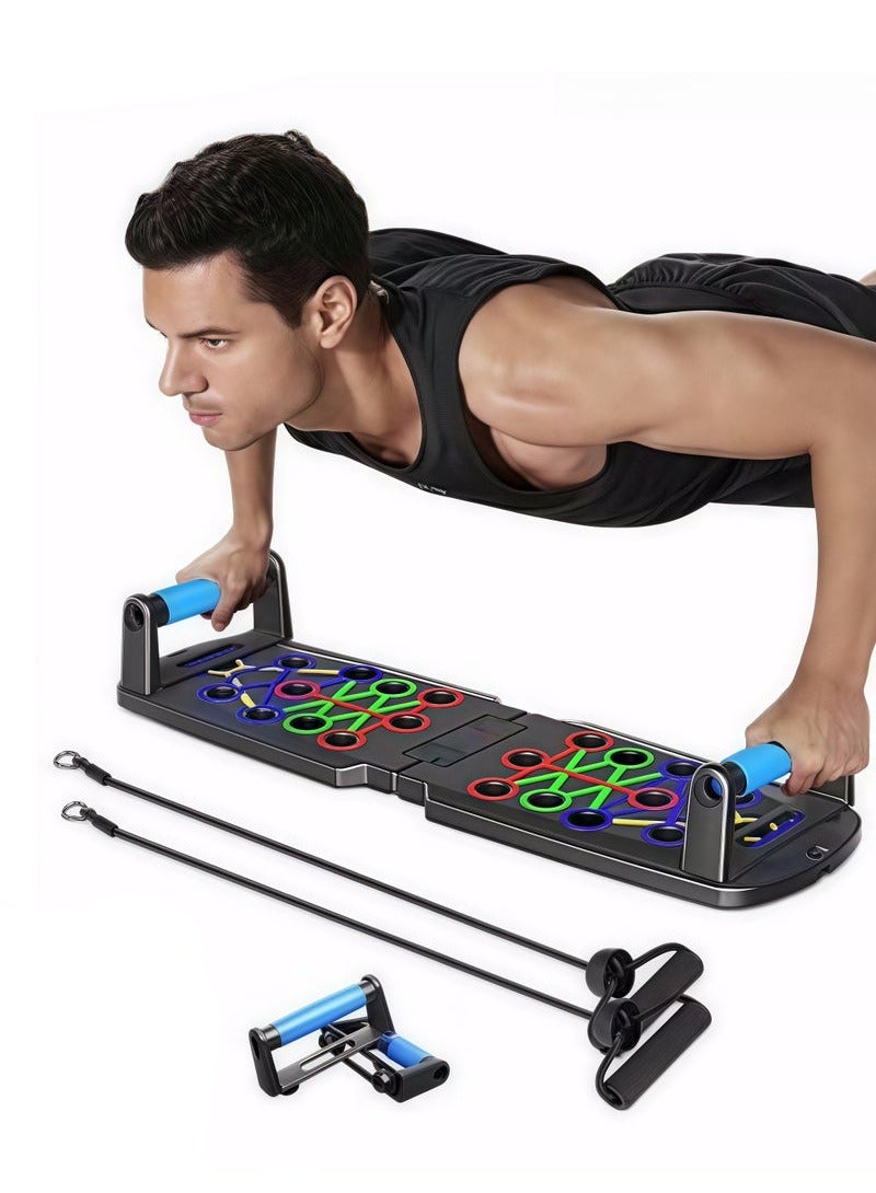 جوجو الحب لوح الرفع معدات التمرين المنزلية نظام قضيب الدفع متعدد الوظائف اللياقة الأرضية الصدر العضلات ممارسة المعدات المهنية حرق الدهون ذراع التدريب، 11 ثقبا مضروبا في 2، مع سلسلتي سحب - Image 4