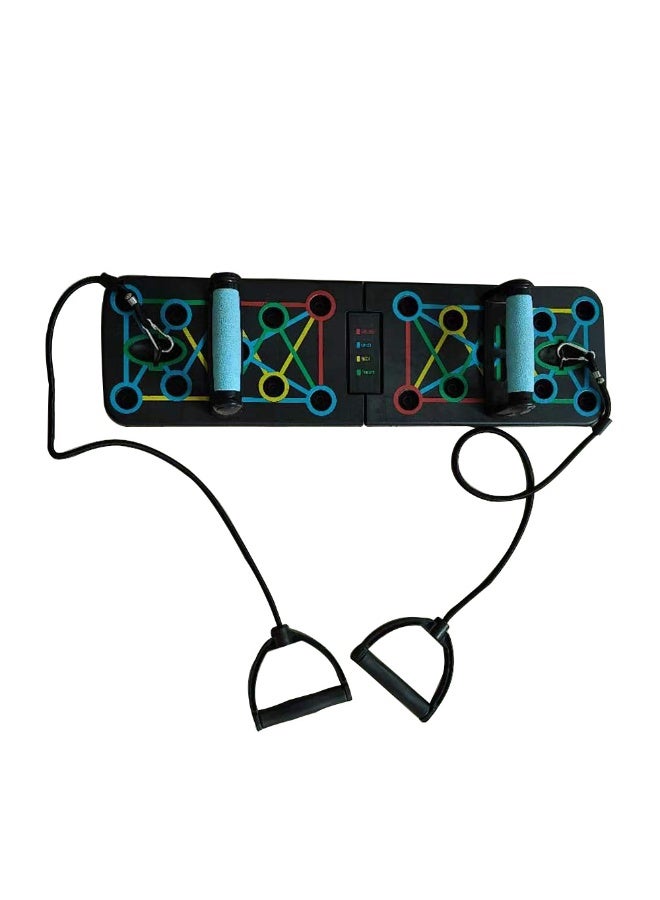 جوجو الحب لوح الرفع معدات التمرين المنزلية نظام قضيب الدفع متعدد الوظائف اللياقة الأرضية الصدر العضلات ممارسة المعدات المهنية حرق الدهون ذراع التدريب، 11 ثقبا مضروبا في 2، مع سلسلتي سحب - Image 2