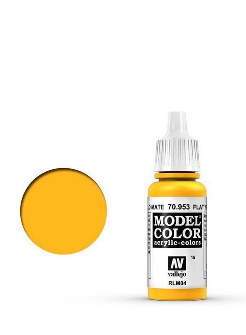 لون موديل 953، طلاء أكريليك أصفر مسطح، زجاجة سعة 18 مل، للمجسمات الصغيرة ومجموعات النماذج.