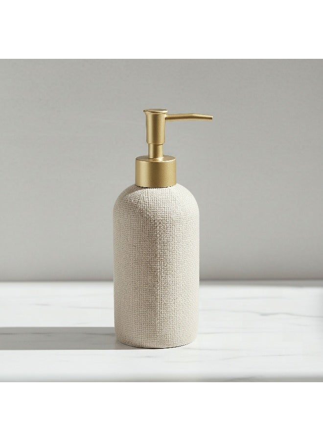 Home Box Satin Resin Soap Dispenser in Beige - Image 1