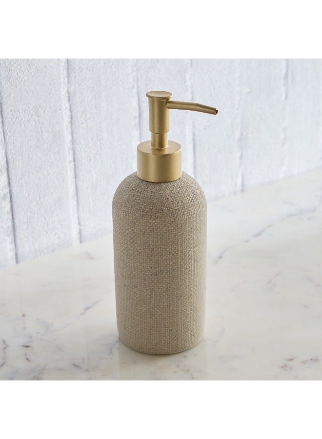 Home Box Satin Resin Soap Dispenser in Beige - Image 4