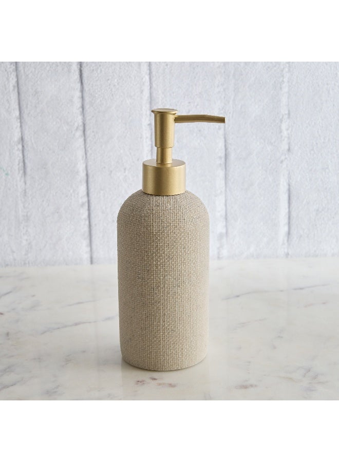 Home Box Satin Resin Soap Dispenser in Beige - Image 5
