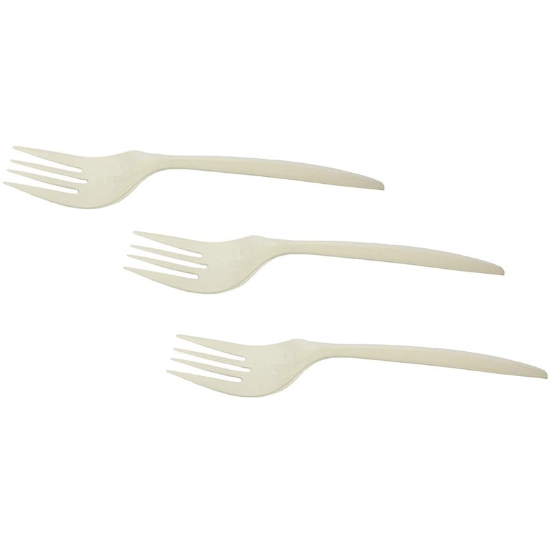 G1 Corn Starch Disposable Biodegradable Forks | 6 inch | Cream | 40 Pcs - Image 4