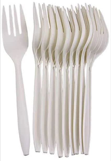 G1 Corn Starch Disposable Biodegradable Forks | 6 inch | Cream | 40 Pcs - Image 2