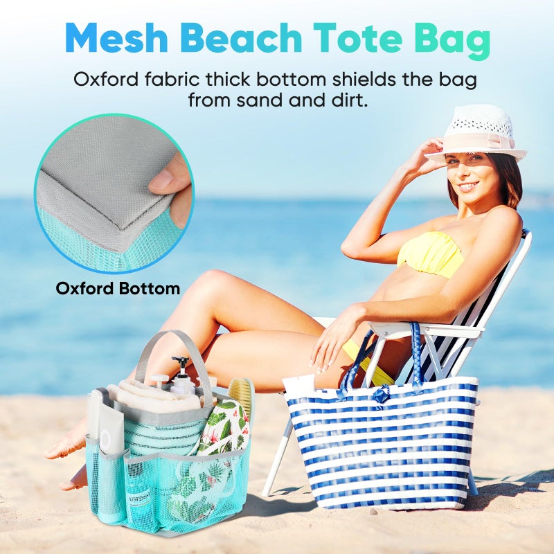 EUDELE Mesh Shower Caddy Portable, 8-Pocket Large Capacity, Quick Dry, Easy Clean, for Beach, Swimming, Gym, Travel - Image 5