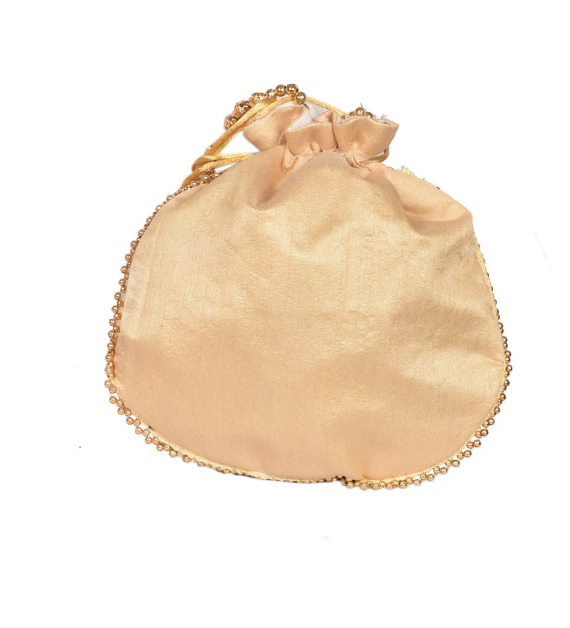 SuneshCreation Ethnic Potli Handbag with Beaded Handle for Women - Image 2