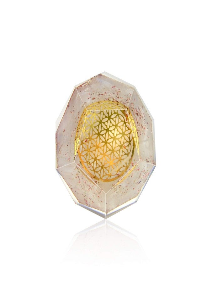 Orgonite Crystal Selenite Dodecahedron - Orgone Energy Generator Healing Chakra Stone with Flower of Life Design for Spiritual Balance, Meditation, Yoga, Reiki, Office and Home Décor - Image 1