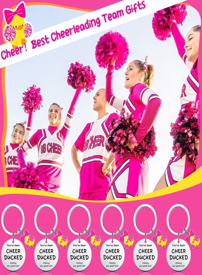 Nosiny 20 Pcs Duck Cheer Keychain Cheer Gifts Bulk for Team Cheerleader You've Been Cheerleader Duck Keychains for Team Gift(Pink) - Image 5