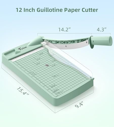 Firbon 12" Guillotine Paper Cutter, Heavy Duty 12-Sheet Capacity Trimmer for Cardstock, Photos, Scrapbooking, Office, Classroom, Studio (Morandi) - Image 5